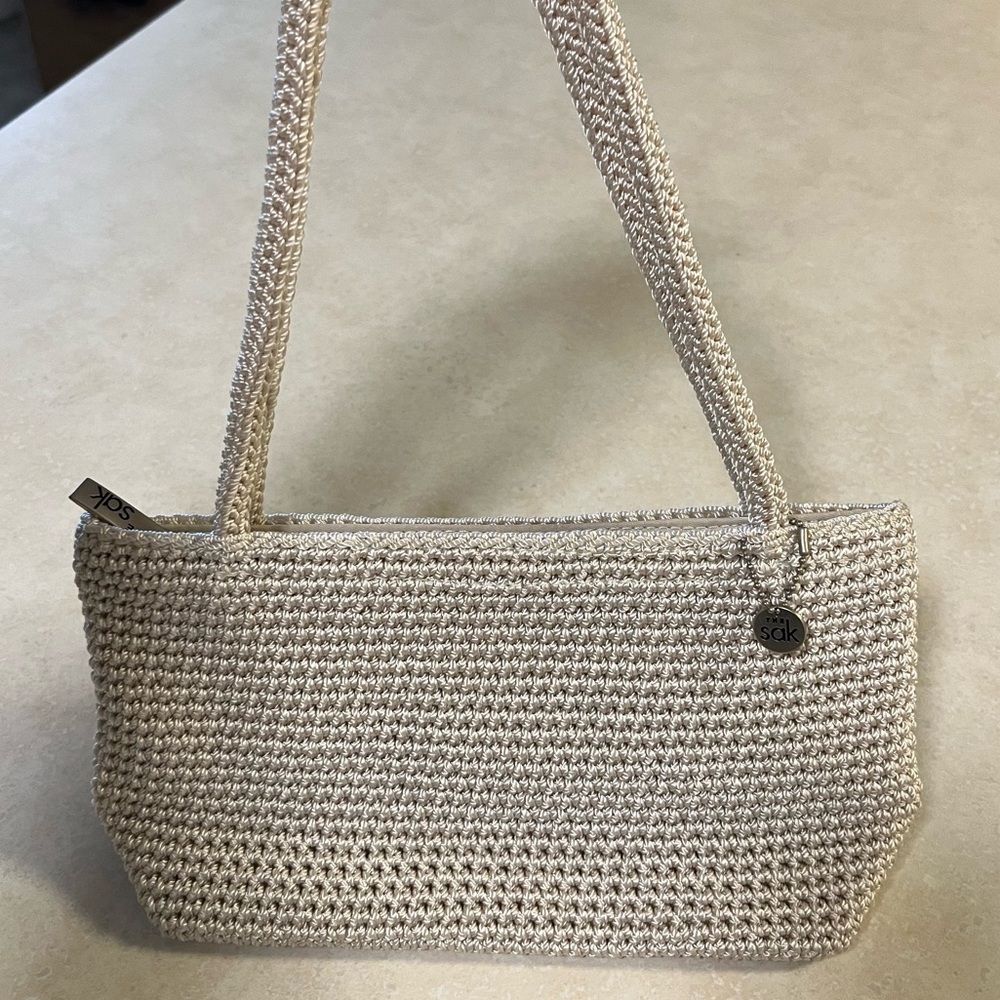 The Sak Cream Knit Shoulder Bag
